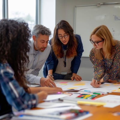 adult peers collaborating on a project