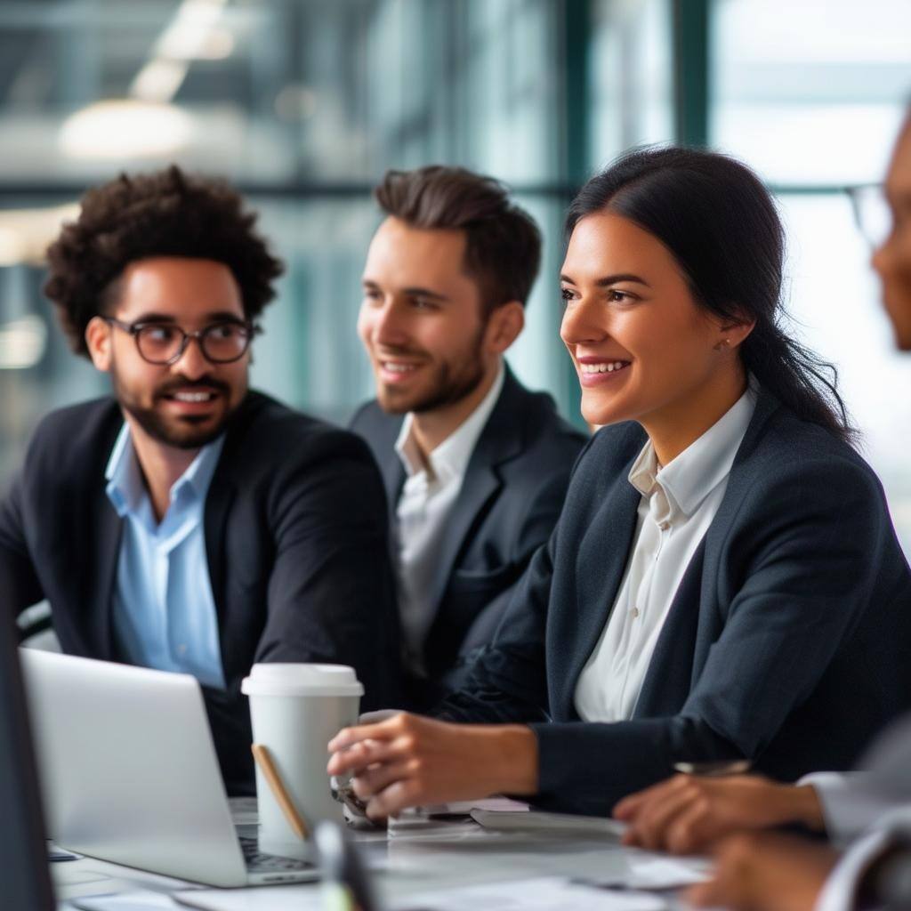 group of business professionals in the workplace