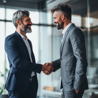 professional 40ish years old shaking hands with boss-1